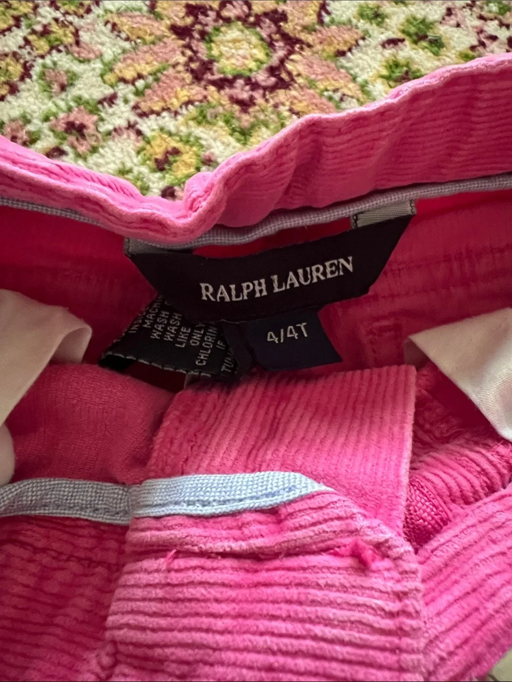 Ralph Lauren 4T Girls' Pink Corduroy Pants